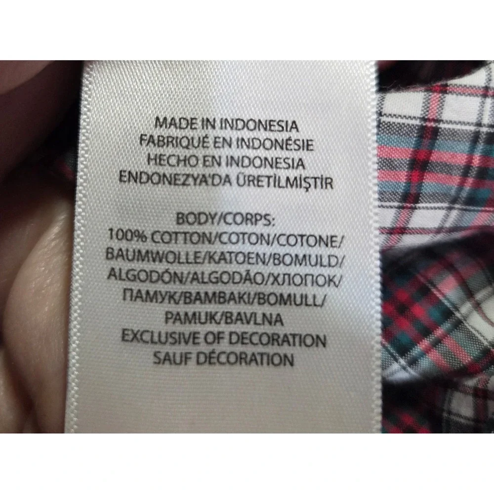 Ralph Lauren‎ Boys Red Plaid Cotton Button Down Shirt Size M 10-12 Long Sleeve